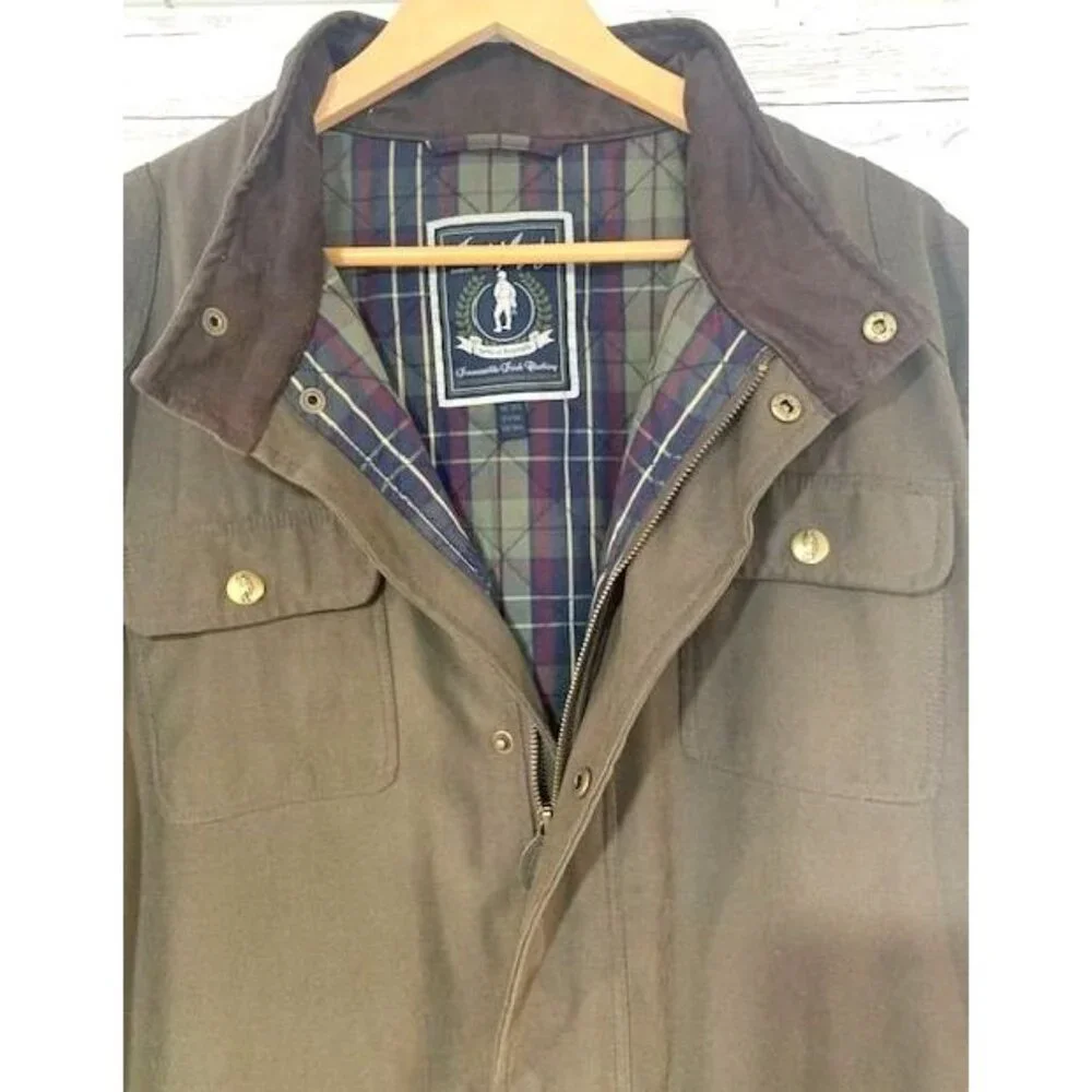 Jack Murphy Men's Fishing Shooting Hunting Waxed Jacket 3XL Olive Green Full Zip